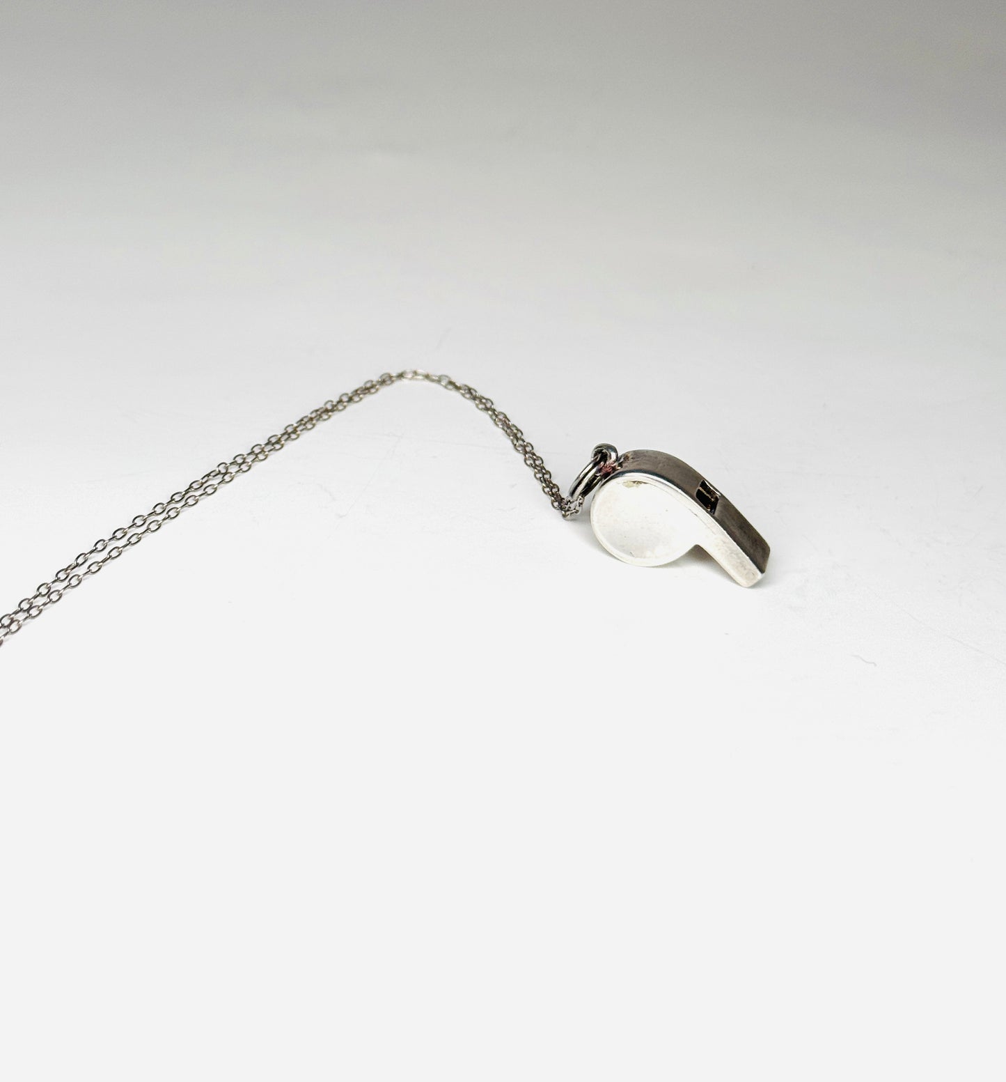 Vintage Whistle Blower Charm 925 Mexico Sterling Silver Necklace