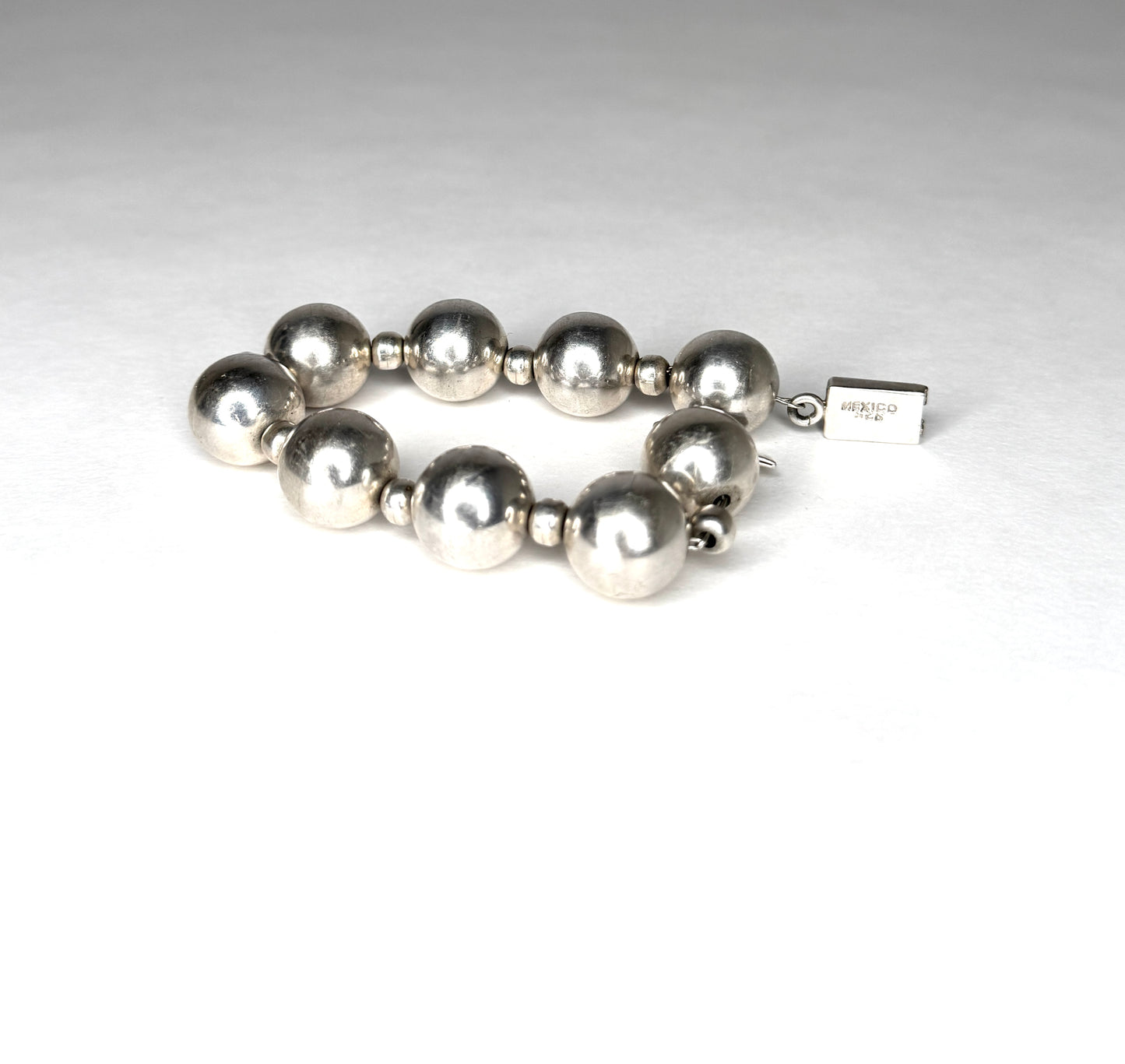 Vintage Mexico 925 Silver Ball Bracelet