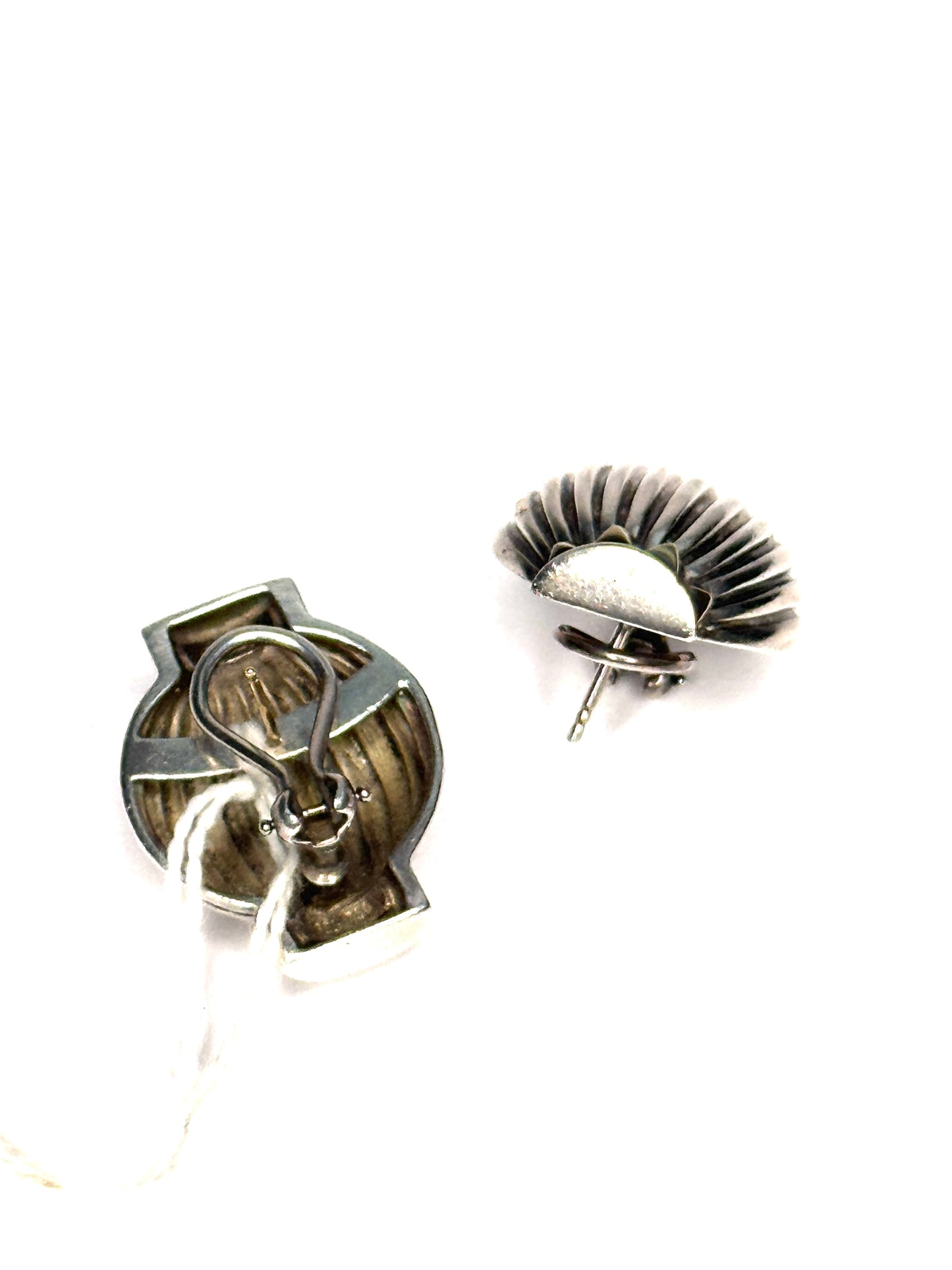 Lagos Caviar 18KYG Ribbed & Studded Circle Earrings