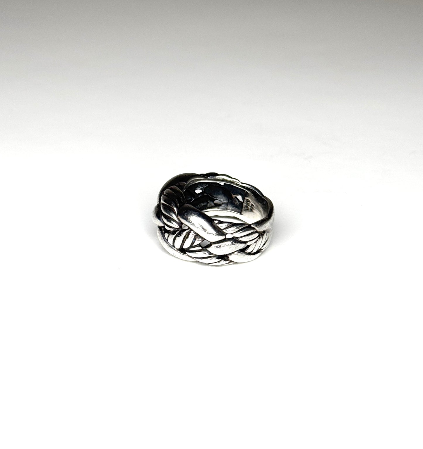 David Yurman 925 Sterling Silver Braided Woven Knot Cable Ring Size 7