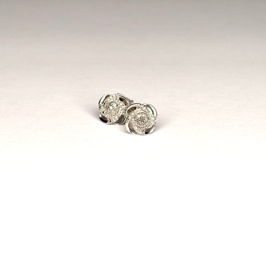 Diamond Love Knot Stud Earrings in Sterling Silver Stud earrings